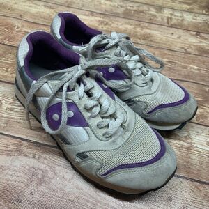 Women's Saucony Jazz Classic Running Shoes Size 8.5 White Purple Athletic XT 600